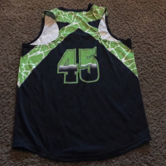 Ladies Boombah Aftershock softball jersey lime green & black Sz L - Picture 9 of 10